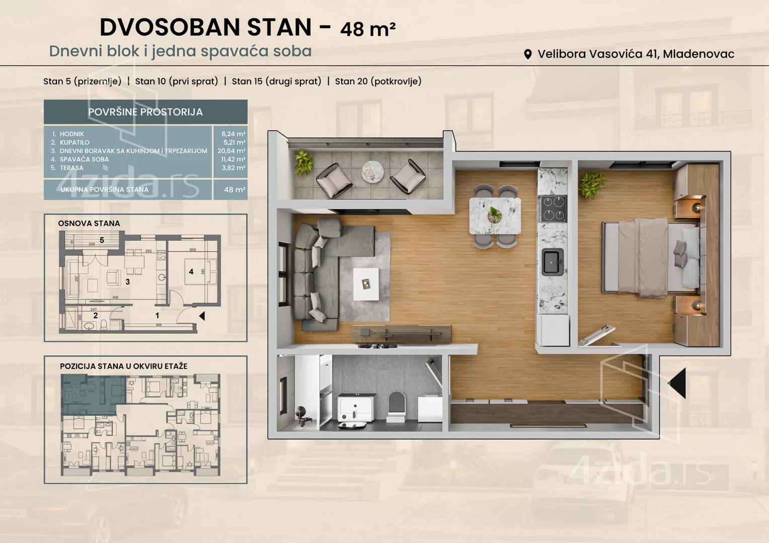 Dvosoban stan | 4zida