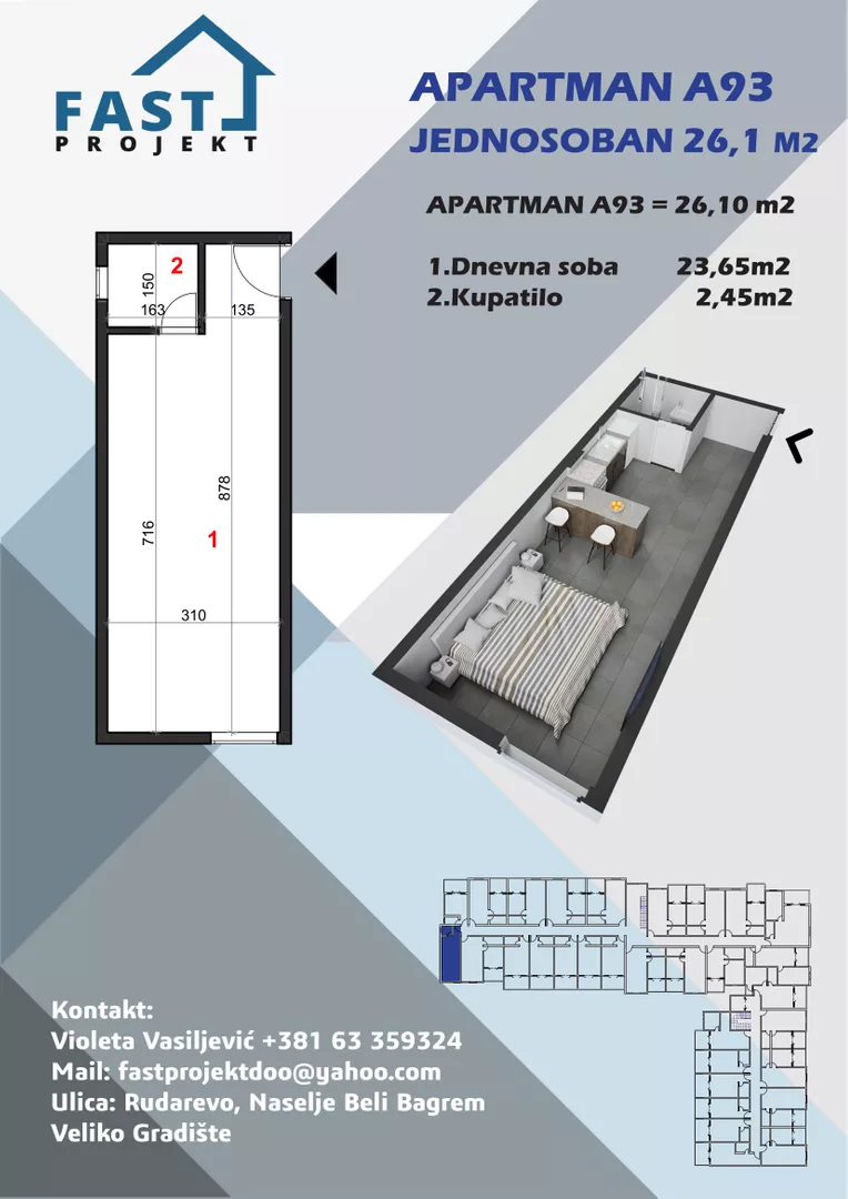 Jednosoban stan | 4zida