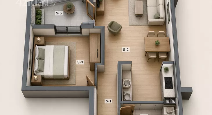 Jednoiposoban stan | 4zida