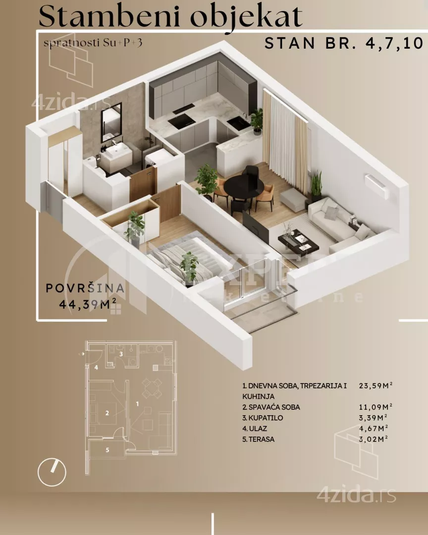 Dvosoban stan | 4zida