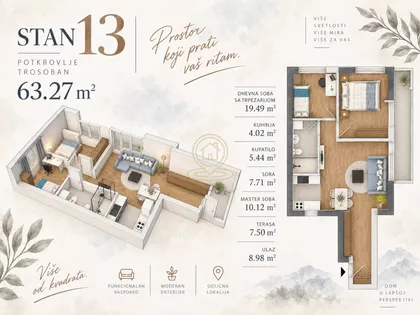 Stan na prodaju · 63 m² · Slana Bara, Gradske lokacije, Novi Sad