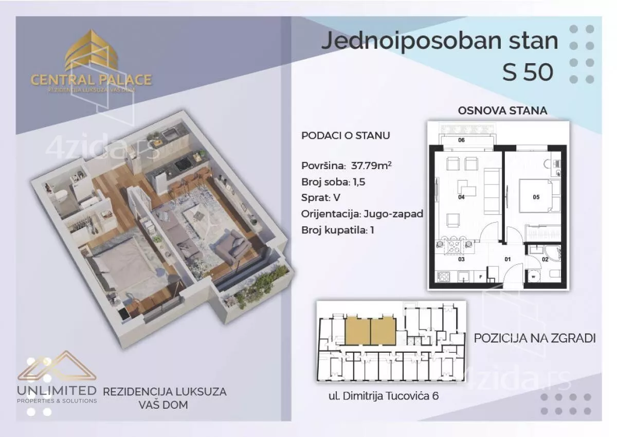 Jednoiposoban stan | 4zida