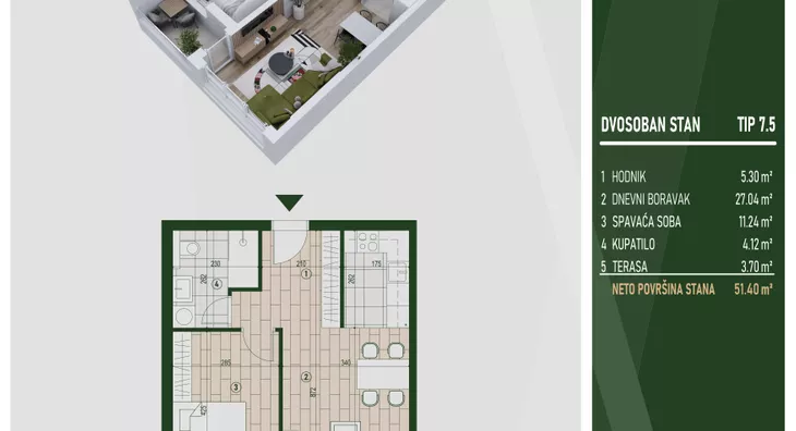 Dvosoban stan | 4zida