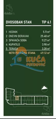 Dvosoban stan | 4zida