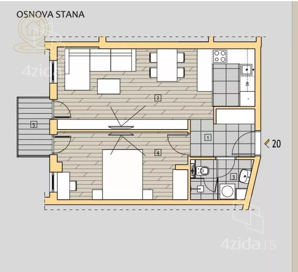 Dvosoban stan | 4zida