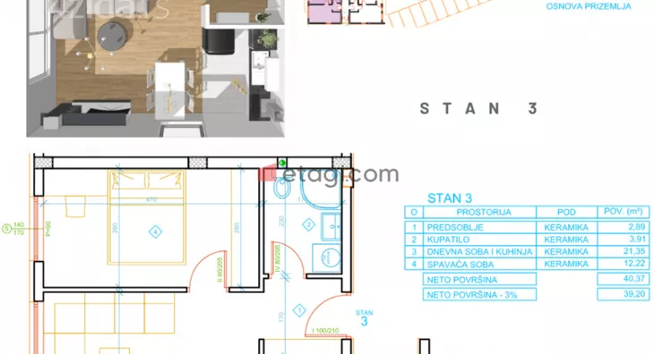 Jednoiposoban stan | 4zida