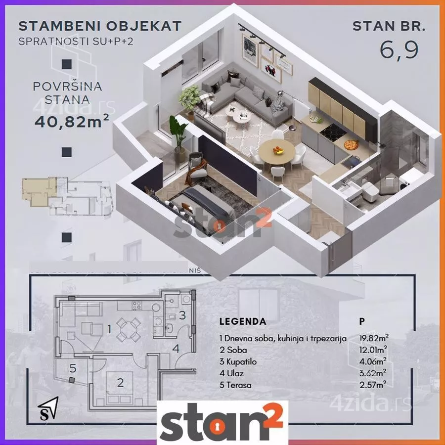 Jednoiposoban stan | 4zida