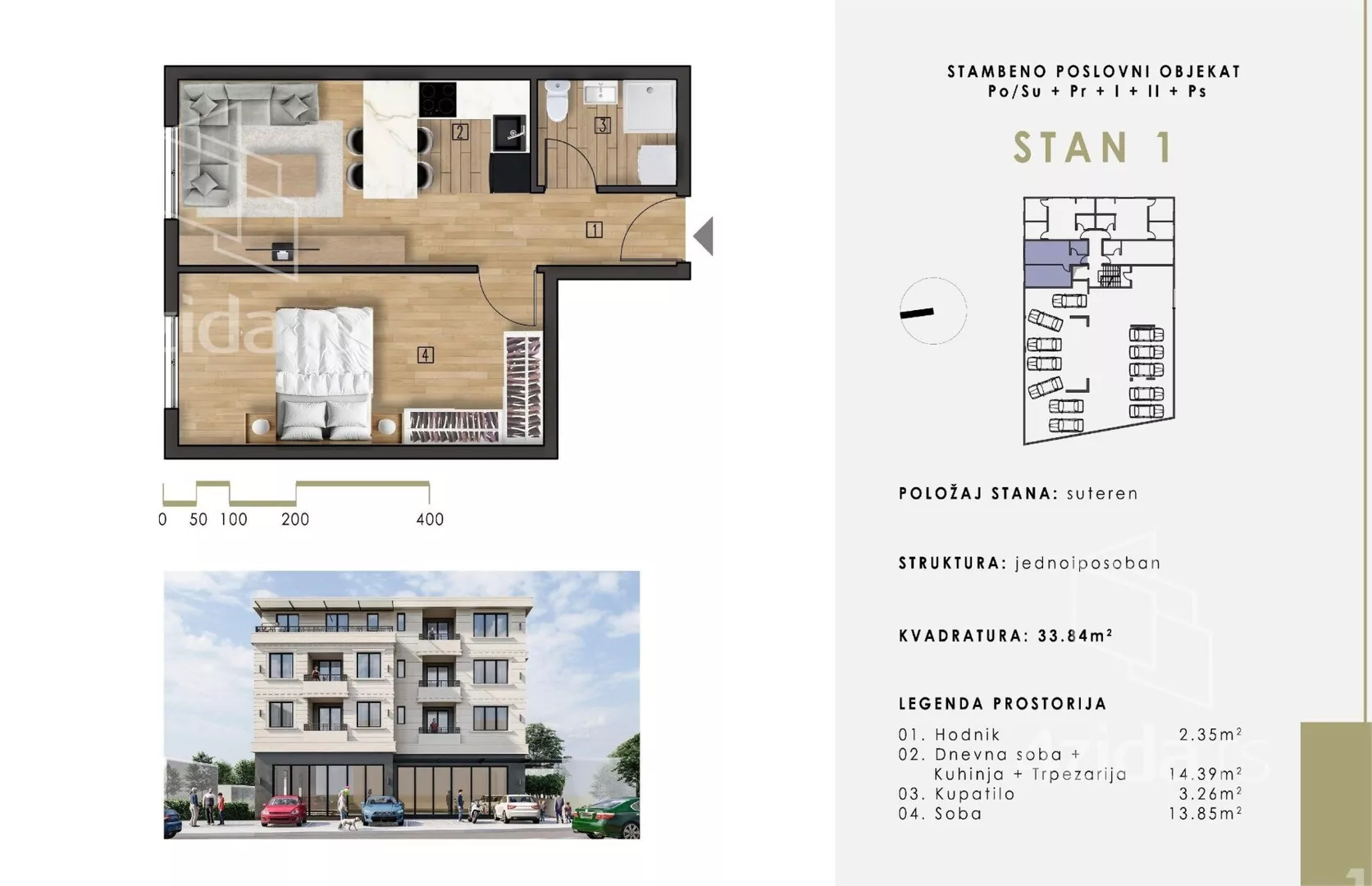 Jednosoban stan | 4zida
