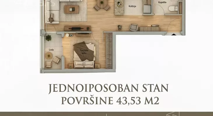 Jednoiposoban stan | 4zida