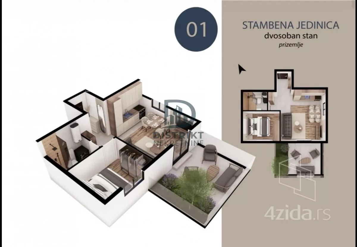 Jednoiposoban stan | 4zida