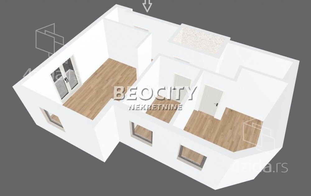 Apartament me 1 dhoma, 61 m²