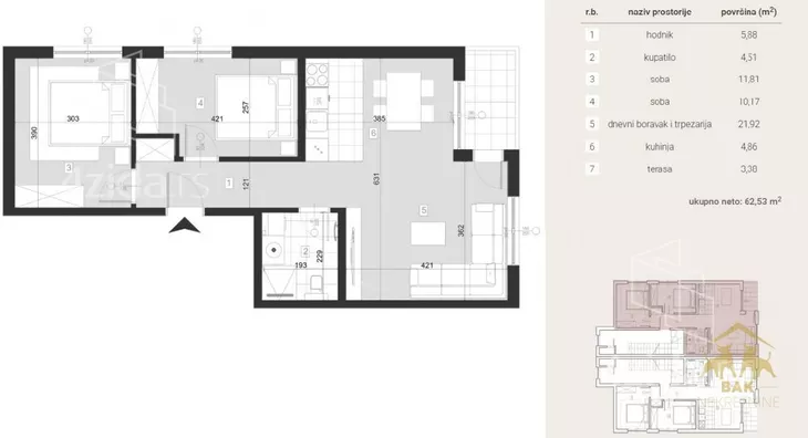 Trosoban stan | 4zida