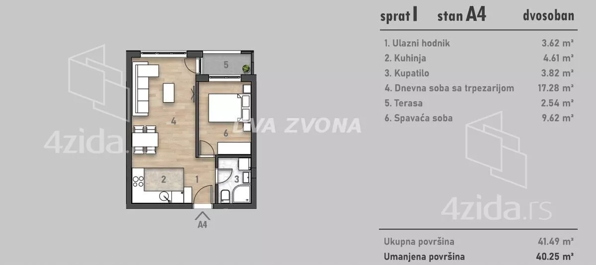 Dvosoban stan | 4zida