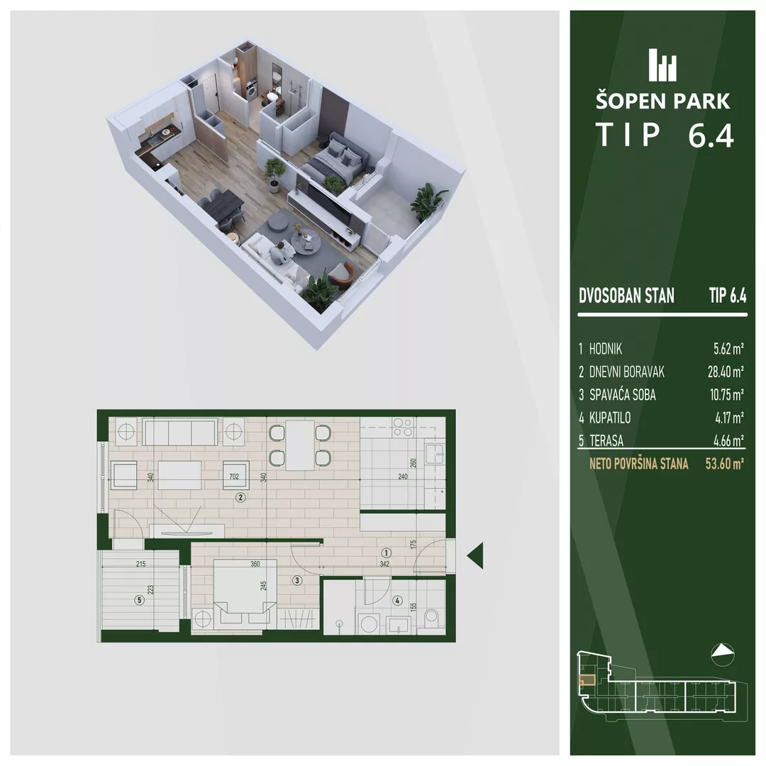 Dvosoban stan | 4zida