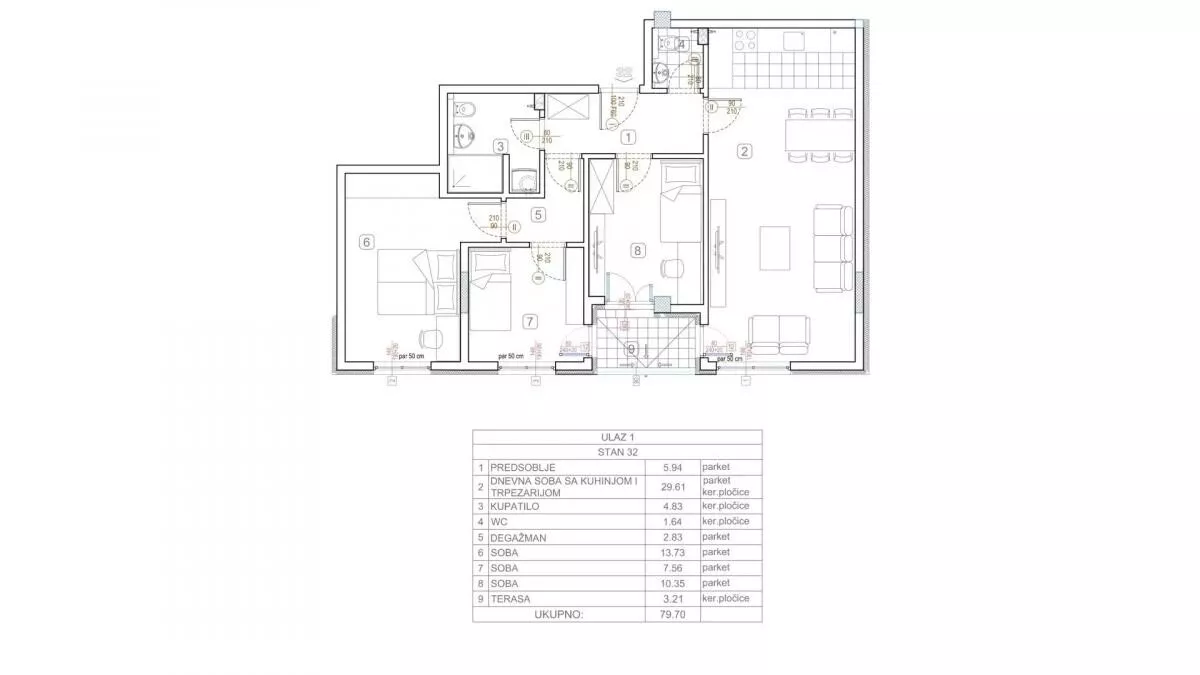 Trosoban stan | 4zida