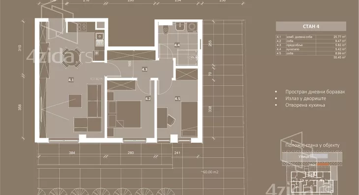 Trosoban stan | 4zida