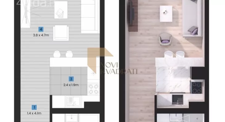 Jednosoban stan | 4zida