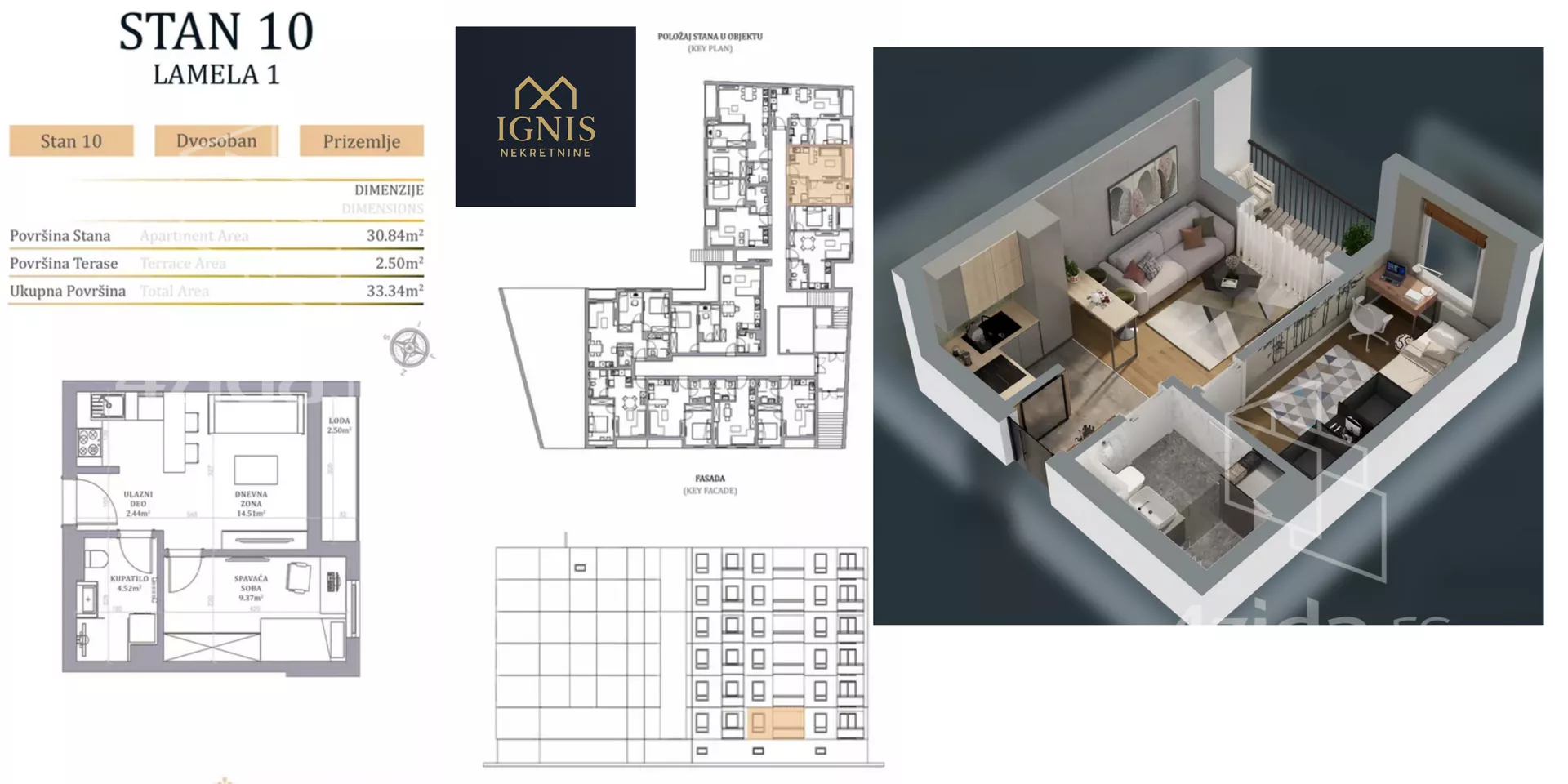 Jednoiposoban stan | 4zida