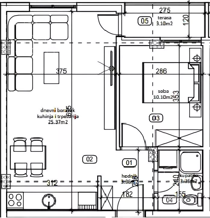 Jednoiposoban stan | 4zida