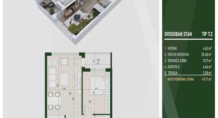 Dvosoban stan | 4zida