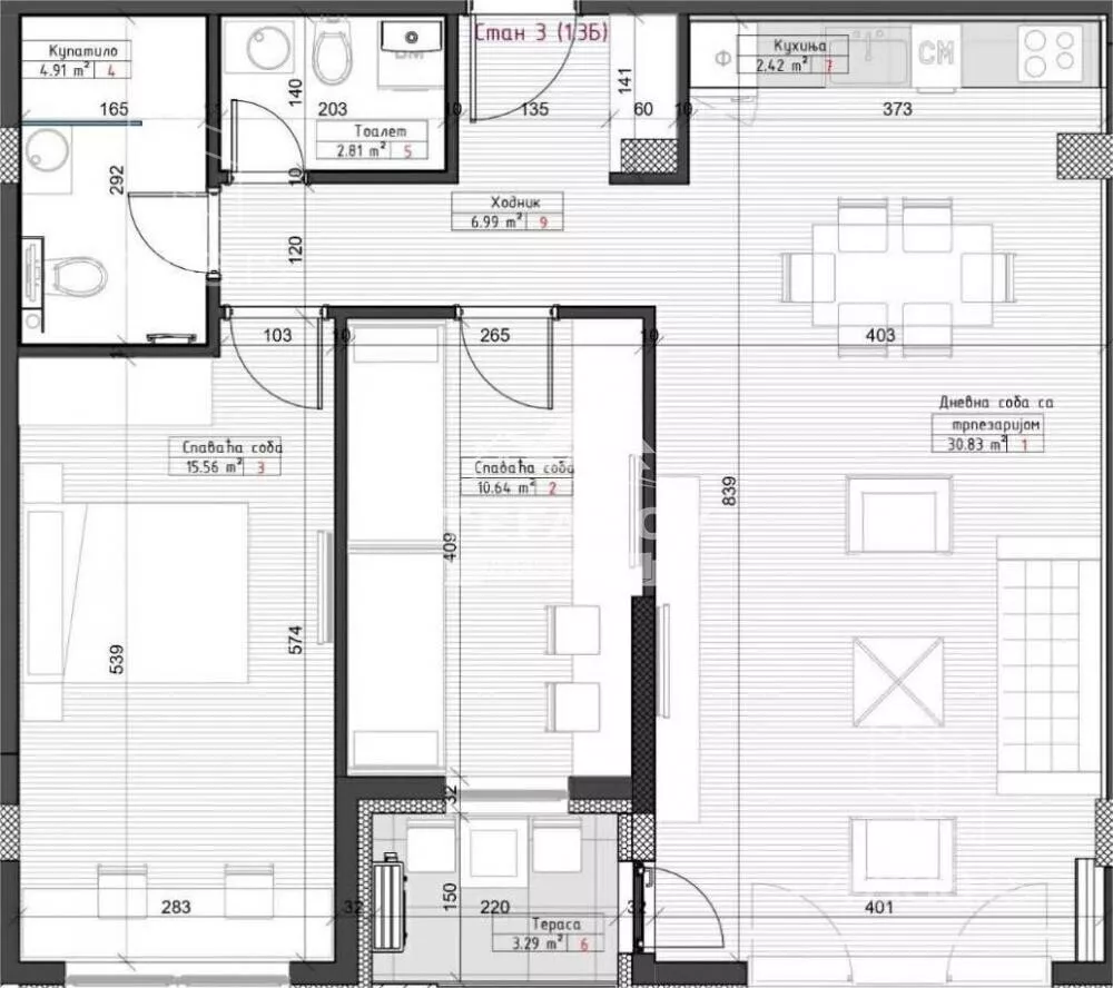 Trosoban stan | 4zida