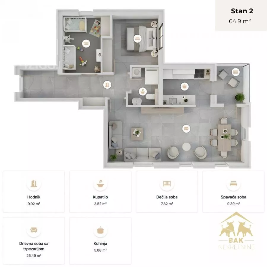 Trosoban stan | 4zida