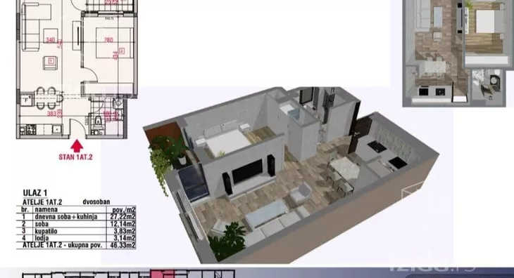 Jednoiposoban stan | 4zida