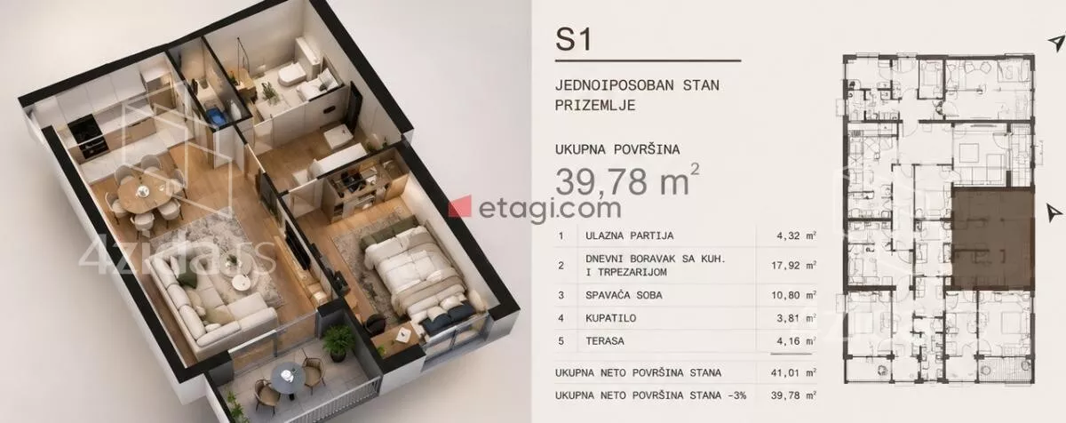 Jednoiposoban stan | 4zida