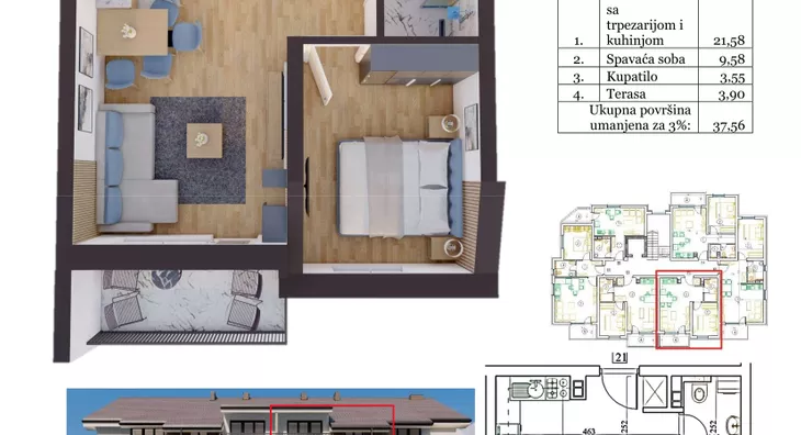 Jednoiposoban stan | 4zida