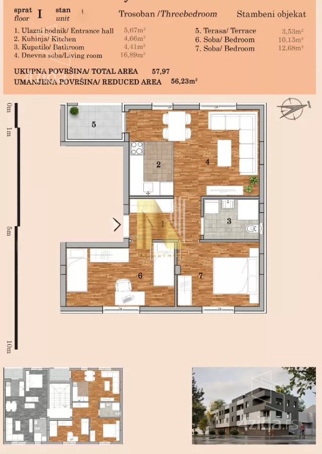 Trosoban stan | 4zida