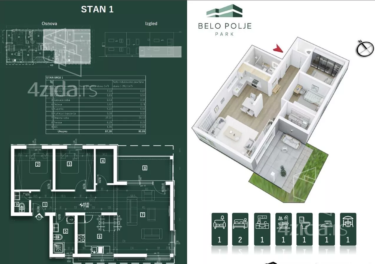 Trosoban stan | 4zida