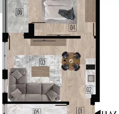 Jednoiposoban stan | 4zida