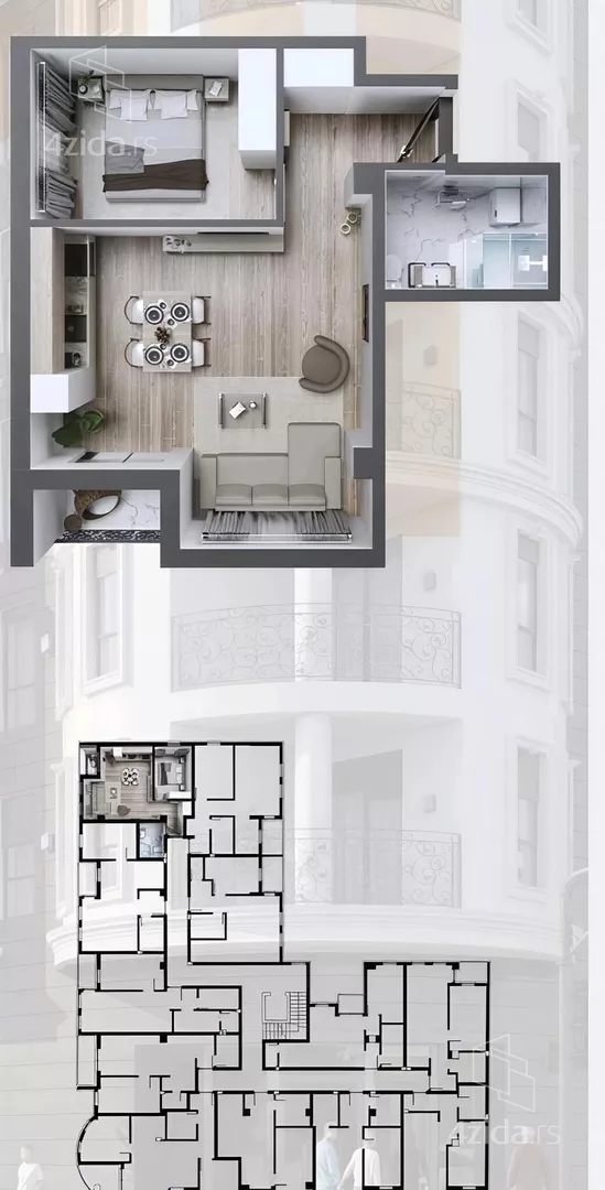 Jednoiposoban stan | 4zida