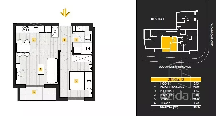 Jednoiposoban stan | 4zida
