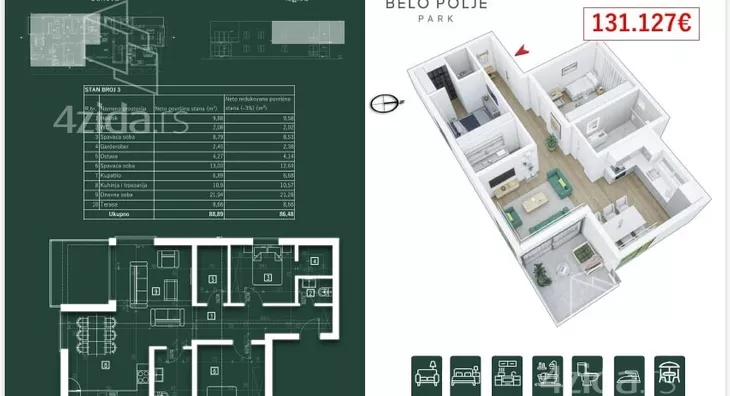Trosoban stan | 4zida