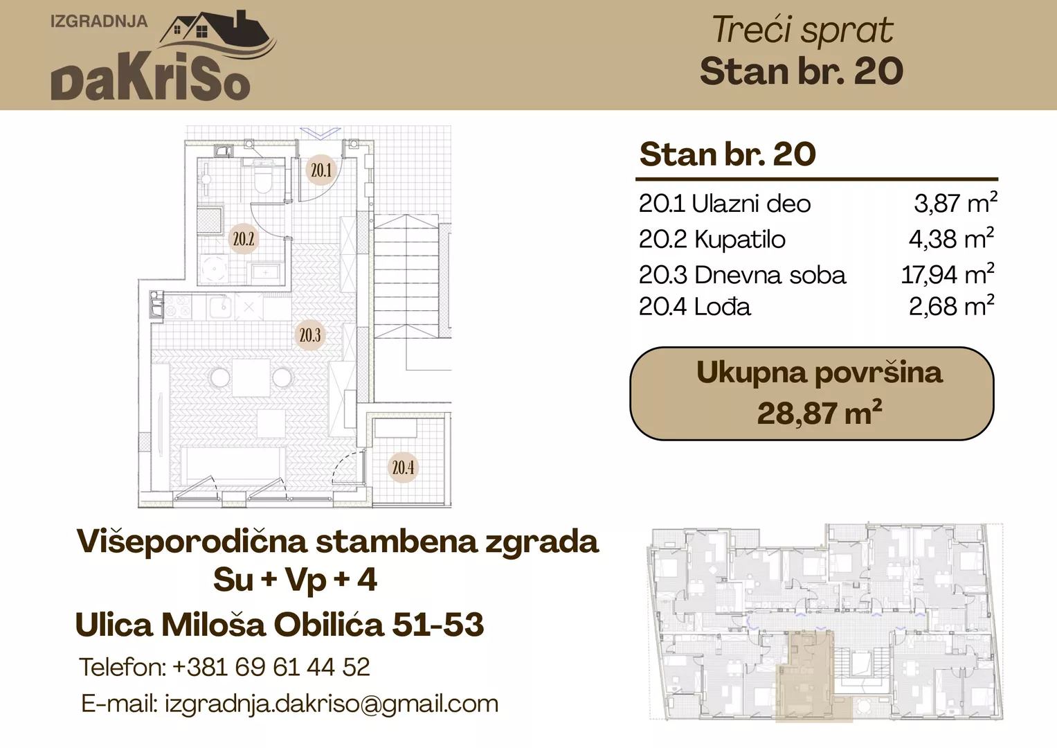 Jednosoban stan | 4zida