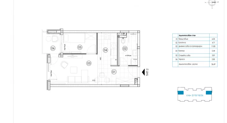 Jednoiposoban stan | 4zida