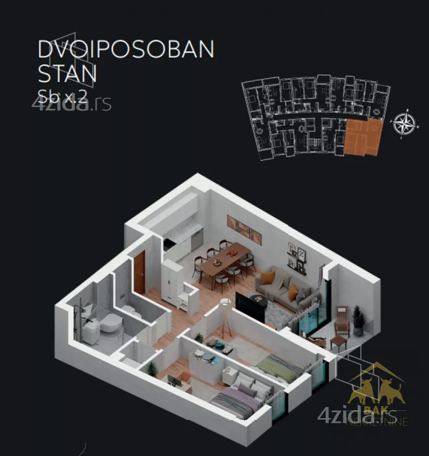 Dvoiposoban stan | 4zida