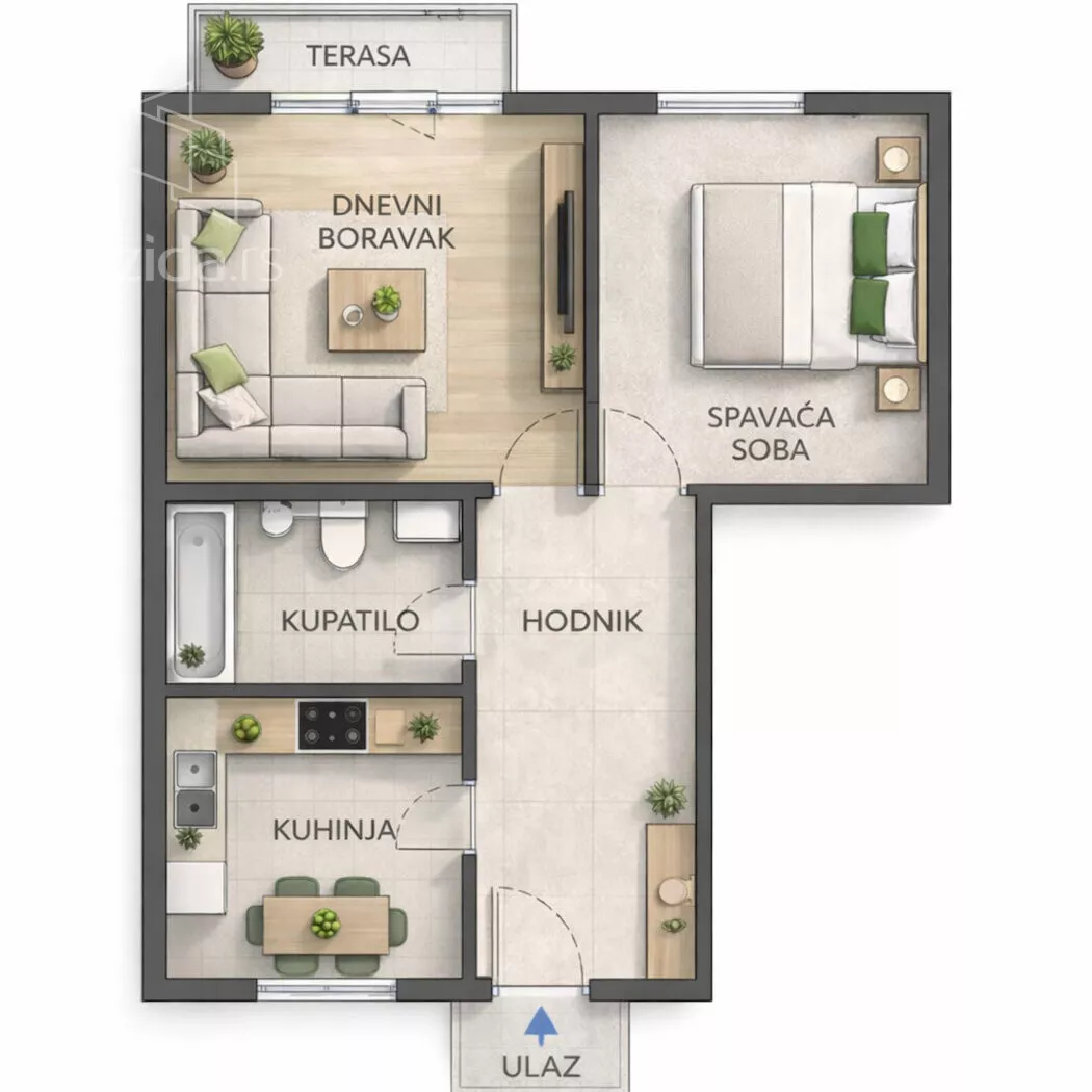 Jednoiposoban stan | 4zida