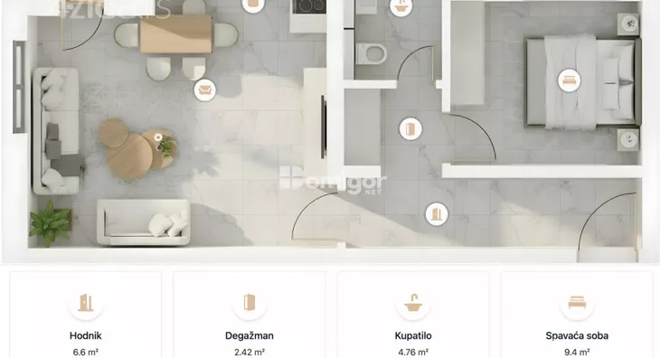 Dvosoban stan | 4zida