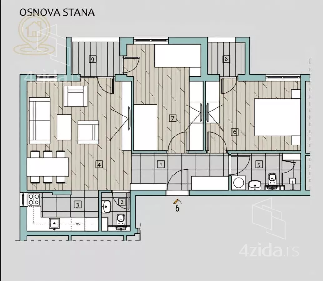 Trosoban stan | 4zida