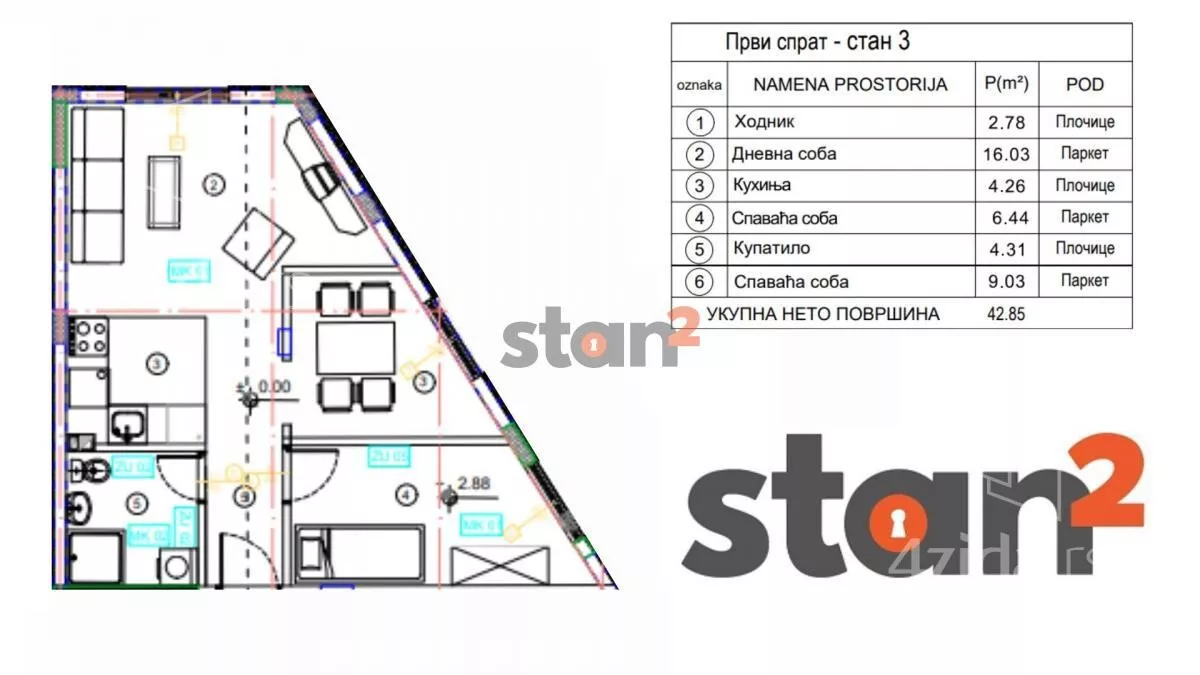 Dvoiposoban stan | 4zida
