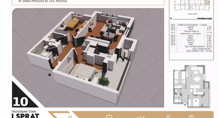 Trosoban stan | 4zida