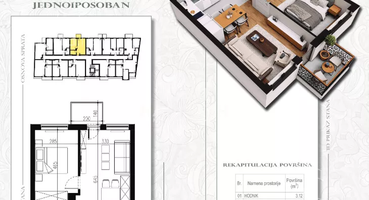 Jednoiposoban stan | 4zida