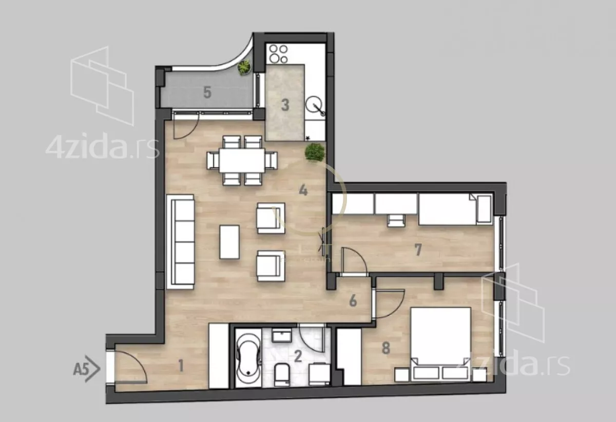 Trosoban stan | 4zida