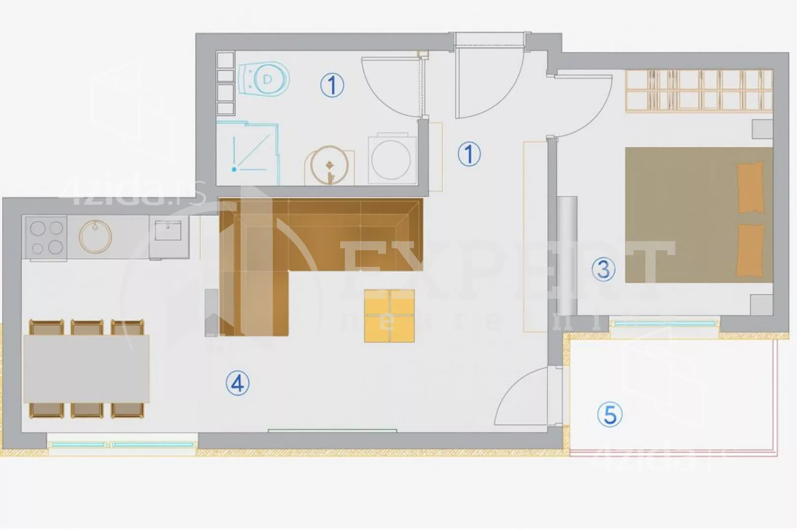 Jednoiposoban stan | 4zida