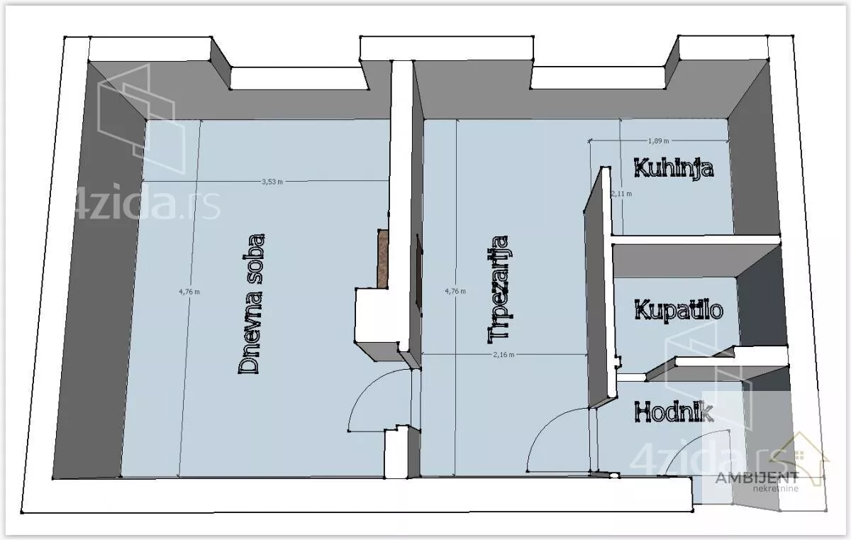 Jednosoban stan | 4zida